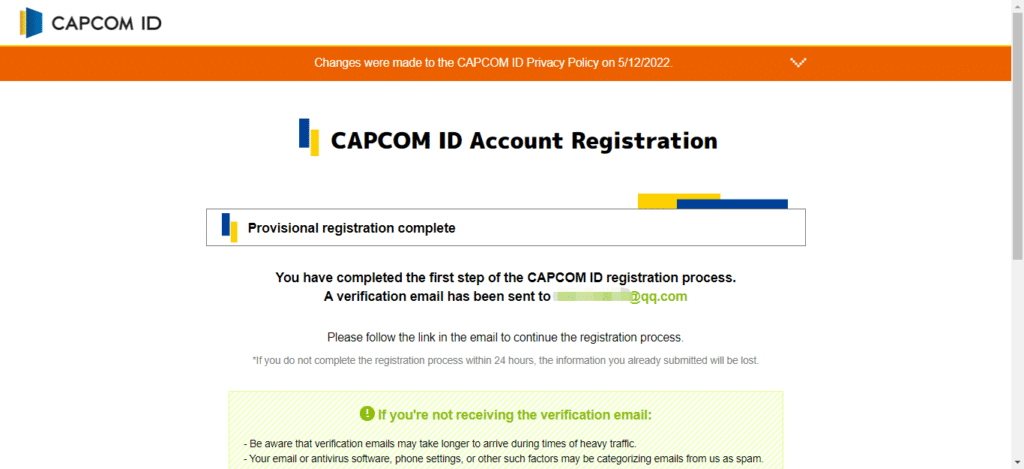 卡普空CAPCOM官网账号注册教程插图13 卡普空CAPCOM官网账号注册教程