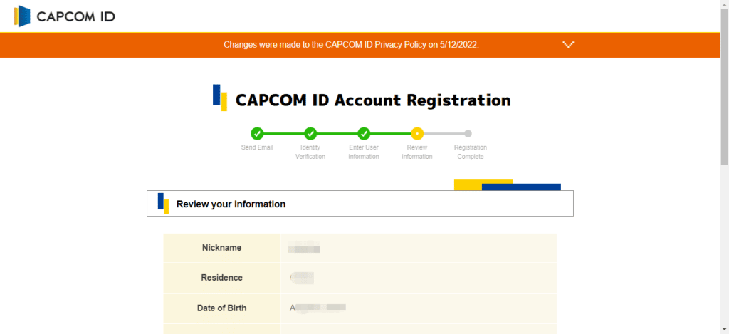 卡普空CAPCOM官网账号注册教程插图21 卡普空CAPCOM官网账号注册教程